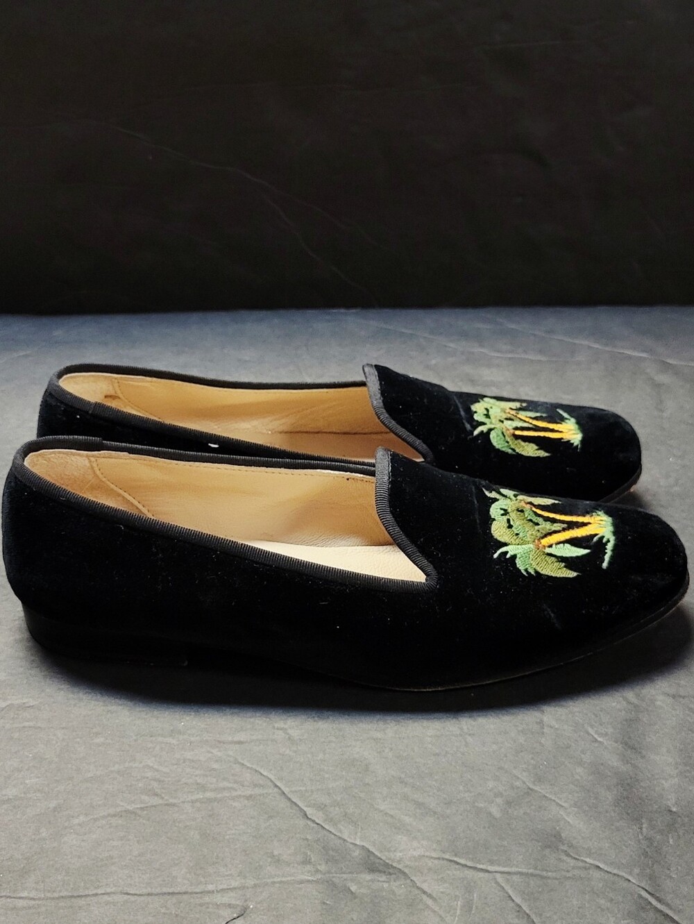 STUBBS & WOOTTON Velvet Loafers Size 7.5 - Picture 3 of 11